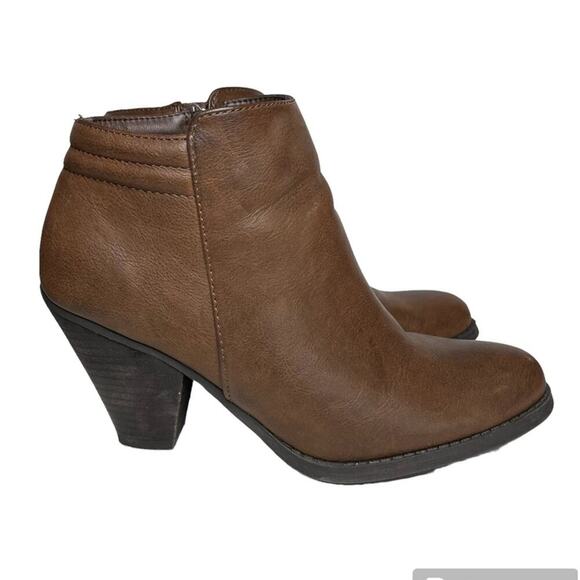 MIA Luce Brown Heeled Ankle Booties Size 8 - Picture 1 of 8
